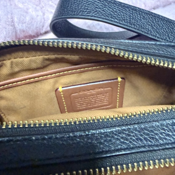 Black Leather Coach Crossbody Bag with Gold Hardware - Picture 8 of 8